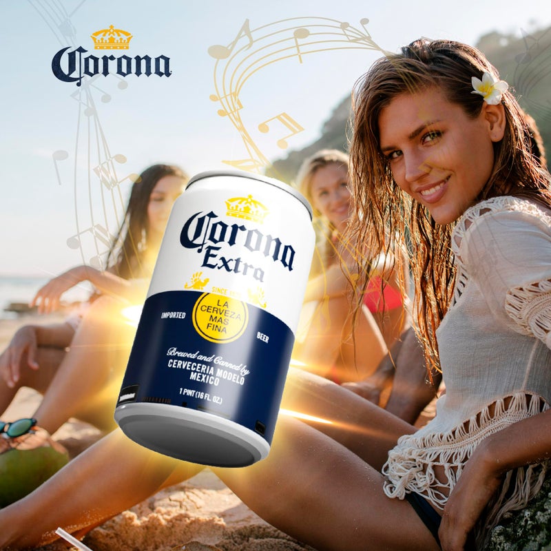 Corona Can Bluetooth Speaker â€“ 30FT Range Can Shaped Portable Wireless Speaker, Bluetooth + AUX Support, 3 Hour Playtime, Perfect for Outdoor & Indoor Activities - Image 4